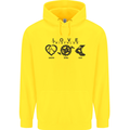 Love Triathlon Running Swimming Cycling Mens 80% Cotton Hoodie Yellow