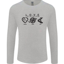 Love Triathlon Running Swimming Cycling Mens Long Sleeve T-Shirt Sports Grey