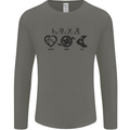 Love Triathlon Running Swimming Cycling Mens Long Sleeve T-Shirt White