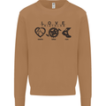 Love Triathlon Running Swimming Cycling Mens Sweatshirt Jumper Caramel Latte