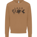 Love Triathlon Running Swimming Cycling Mens Sweatshirt Jumper Caramel Latte