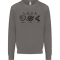 Love Triathlon Running Swimming Cycling Mens Sweatshirt Jumper Charcoal