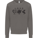 Love Triathlon Running Swimming Cycling Mens Sweatshirt Jumper Charcoal