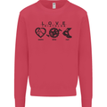 Love Triathlon Running Swimming Cycling Mens Sweatshirt Jumper Heliconia