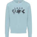 Love Triathlon Running Swimming Cycling Mens Sweatshirt Jumper Light Blue