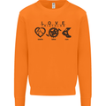 Love Triathlon Running Swimming Cycling Mens Sweatshirt Jumper Orange