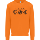 Love Triathlon Running Swimming Cycling Mens Sweatshirt Jumper Orange