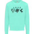 Love Triathlon Running Swimming Cycling Mens Sweatshirt Jumper Peppermint