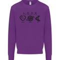 Love Triathlon Running Swimming Cycling Mens Sweatshirt Jumper Purple