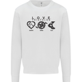 Love Triathlon Running Swimming Cycling Mens Sweatshirt Jumper White
