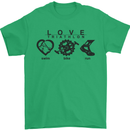 Love Triathlon Running Swimming Cycling Mens T-Shirt Cotton Gildan Irish Green