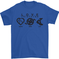 Love Triathlon Running Swimming Cycling Mens T-Shirt Cotton Gildan Royal Blue