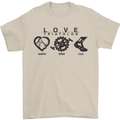 Love Triathlon Running Swimming Cycling Mens T-Shirt Cotton Gildan Sand