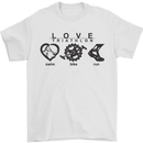 Love Triathlon Running Swimming Cycling Mens T-Shirt Cotton Gildan White