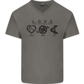 Love Triathlon Running Swimming Cycling Mens V-Neck Cotton T-Shirt Sports Grey