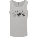 Love Triathlon Running Swimming Cycling Mens Vest Tank Top Charcoal