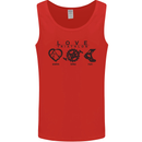 Love Triathlon Running Swimming Cycling Mens Vest Tank Top Red