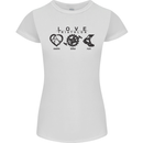 Love Triathlon Running Swimming Cycling Womens Petite Cut T-Shirt White