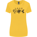 Love Triathlon Running Swimming Cycling Womens Wider Cut T-Shirt Yellow