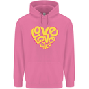 Love Word Art Heart Shape Anti-War Hippy Childrens Kids Hoodie Azalea