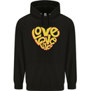Love Word Art Heart Shape Anti-War Hippy Childrens Kids Hoodie Black