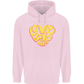 Love Word Art Heart Shape Anti-War Hippy Childrens Kids Hoodie Light Pink