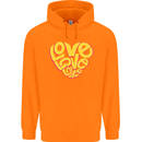 Love Word Art Heart Shape Anti-War Hippy Childrens Kids Hoodie Orange