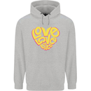 Love Word Art Heart Shape Anti-War Hippy Childrens Kids Hoodie Sports Grey