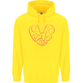 Love Word Art Heart Shape Anti-War Hippy Childrens Kids Hoodie Yellow