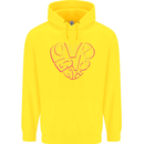 Love Word Art Heart Shape Anti-War Hippy Childrens Kids Hoodie Yellow