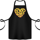 Love Word Art Heart Shape Anti-War Hippy Cotton Apron 100% Organic Black