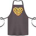Love Word Art Heart Shape Anti-War Hippy Cotton Apron 100% Organic Dark Grey