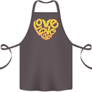 Love Word Art Heart Shape Anti-War Hippy Cotton Apron 100% Organic Dark Grey