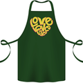 Love Word Art Heart Shape Anti-War Hippy Cotton Apron 100% Organic Forest Green