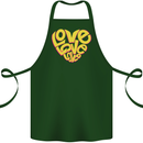 Love Word Art Heart Shape Anti-War Hippy Cotton Apron 100% Organic Forest Green