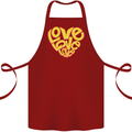 Love Word Art Heart Shape Anti-War Hippy Cotton Apron 100% Organic Maroon