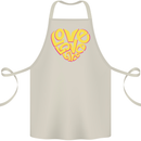 Love Word Art Heart Shape Anti-War Hippy Cotton Apron 100% Organic Natural