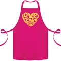 Love Word Art Heart Shape Anti-War Hippy Cotton Apron 100% Organic Pink