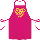 Love Word Art Heart Shape Anti-War Hippy Cotton Apron 100% Organic Pink