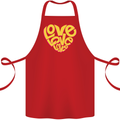 Love Word Art Heart Shape Anti-War Hippy Cotton Apron 100% Organic Red