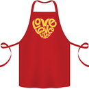 Love Word Art Heart Shape Anti-War Hippy Cotton Apron 100% Organic Red