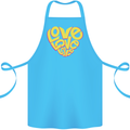 Love Word Art Heart Shape Anti-War Hippy Cotton Apron 100% Organic Turquoise