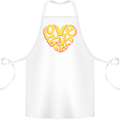 Love Word Art Heart Shape Anti-War Hippy Cotton Apron 100% Organic White