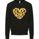 Love Word Art Heart Shape Anti-War Hippy Kids Sweatshirt Jumper Black