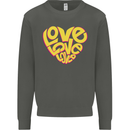Love Word Art Heart Shape Anti-War Hippy Kids Sweatshirt Jumper Storm Grey