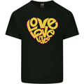 Love Word Art Heart Shape Anti-War Hippy Kids T-Shirt Childrens Black