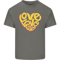 Love Word Art Heart Shape Anti-War Hippy Kids T-Shirt Childrens Charcoal