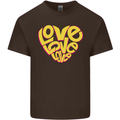 Love Word Art Heart Shape Anti-War Hippy Kids T-Shirt Childrens Chocolate