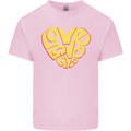 Love Word Art Heart Shape Anti-War Hippy Kids T-Shirt Childrens Light Pink