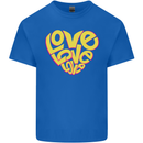 Love Word Art Heart Shape Anti-War Hippy Kids T-Shirt Childrens Royal Blue